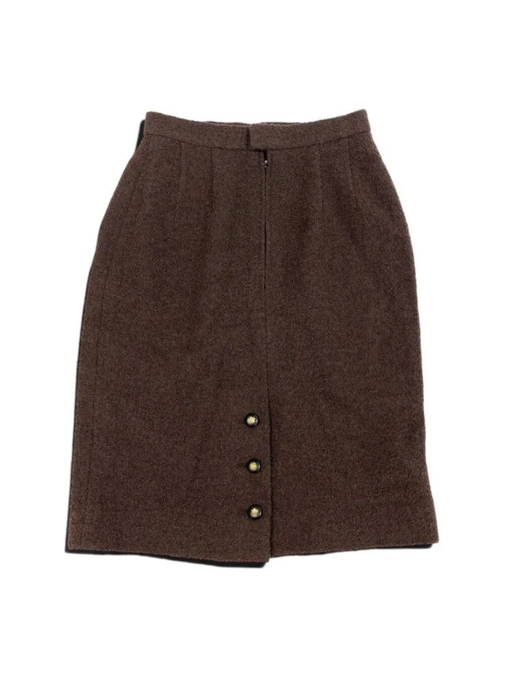 Chanel Tweed Pencil Skirt Brown